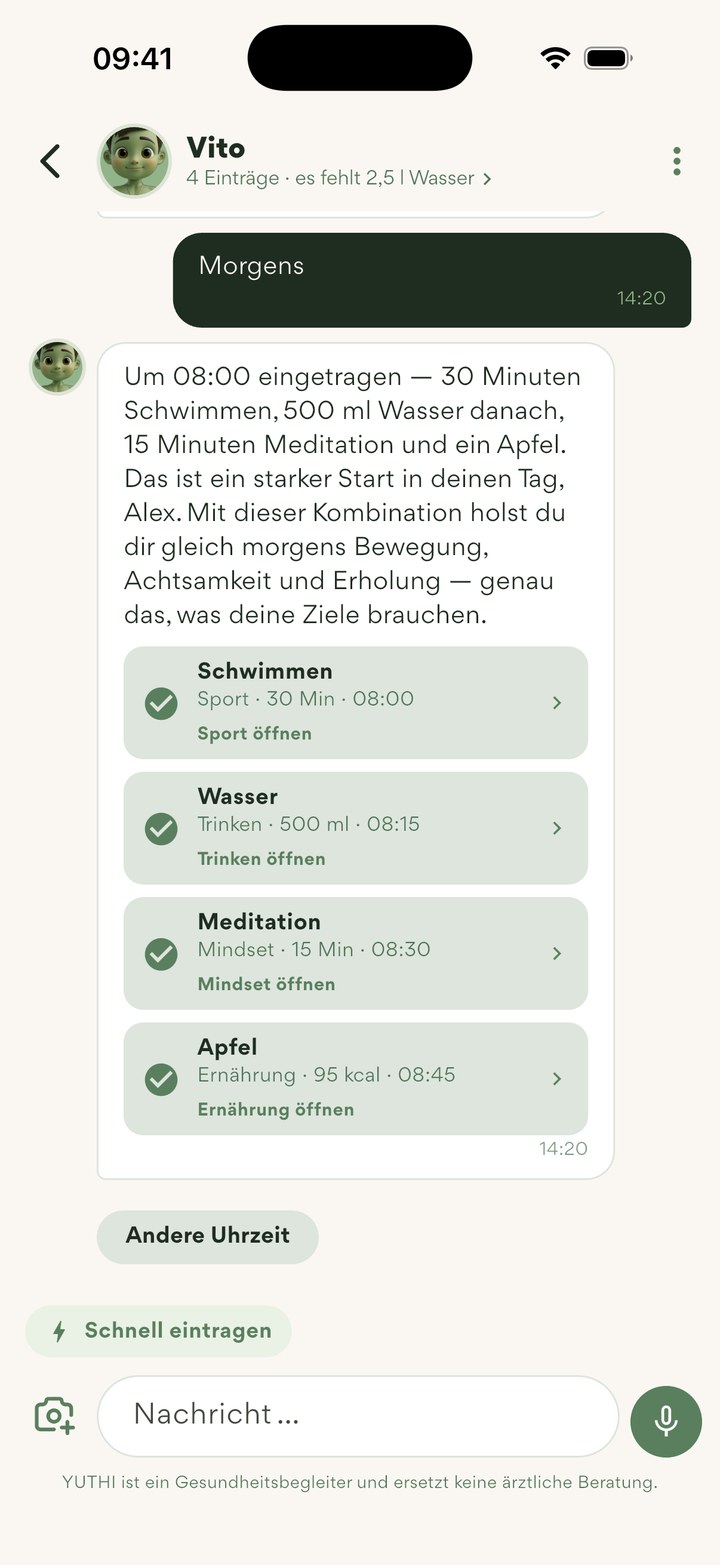 Vita sitzt auf einem Hocker